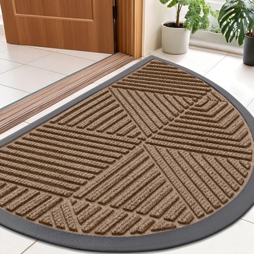 Smiry 35" x 23" Half-Circle Front Door Mat: $36.54 Smiry 35" x 23" Half-Circle Front Door Mat: $36.54