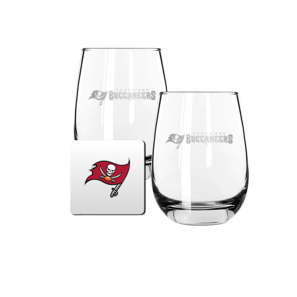 Tampa Bay Buccaneers 15-ounce Stemless Wine Glass and Coaster Set: $44.99 Tampa Bay Buccaneers 15-ounce Stemless Wine Glass and Coaster Set: $44.99