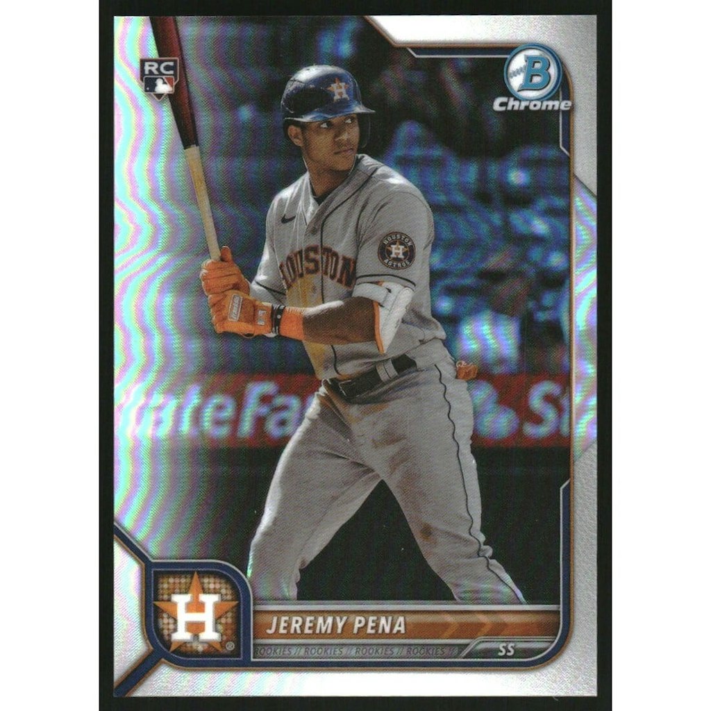 2022 Bowman Chrome Refractor Jeremy Pena Baseball Card: $18 2022 Bowman Chrome Refractor Jeremy Pena Baseball Card: $18