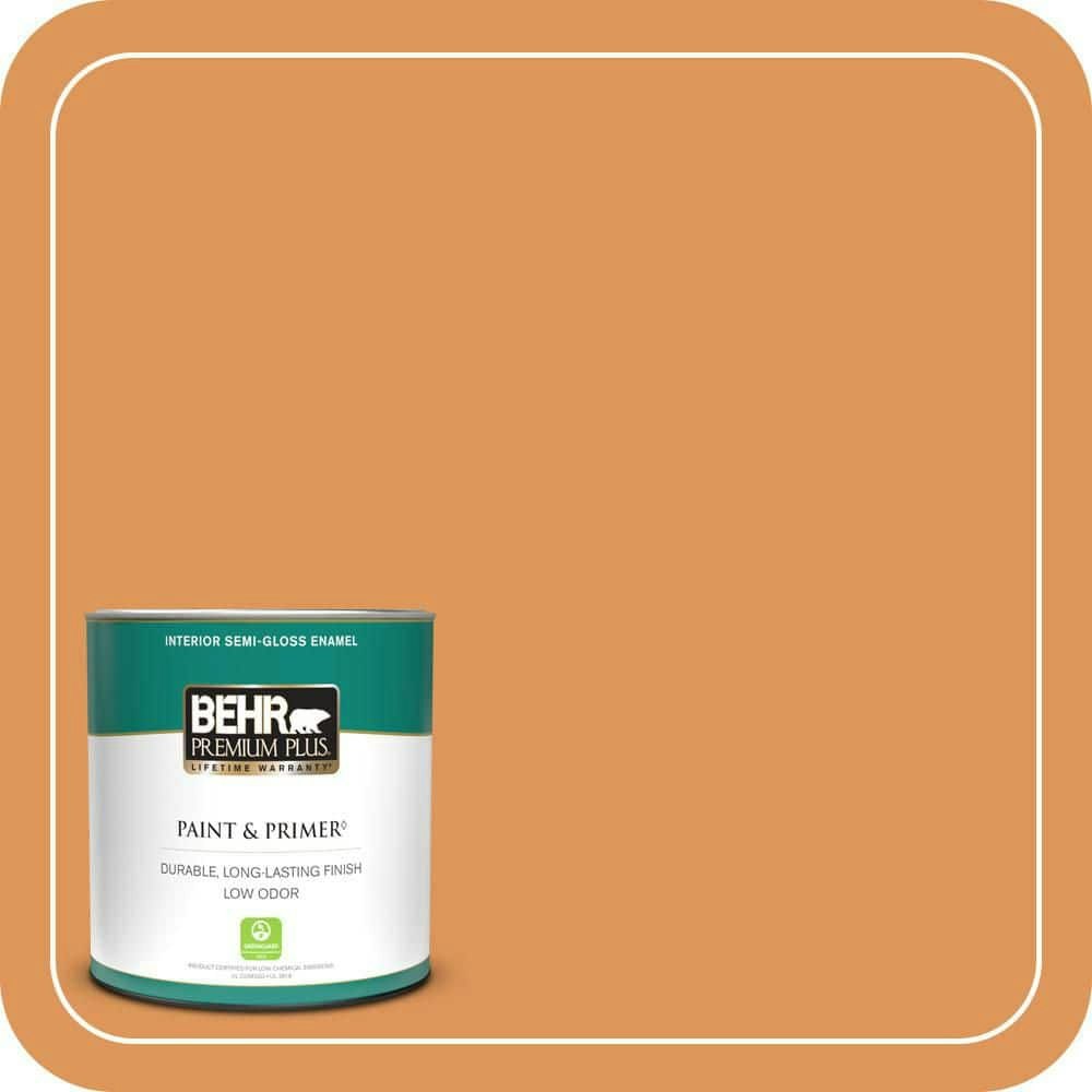 Amiable Orange 1-Quart Semi-Gloss Interior Paint and Primer: $20.48