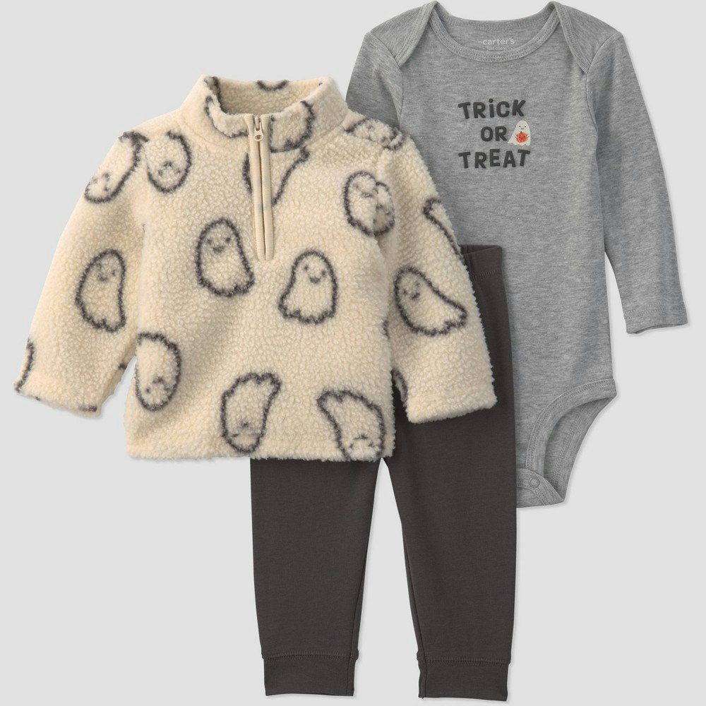 Carter's Just One You Baby Boys' 3-Piece Ghost Print Shearling Jacket Bodysuit and Sweatpants Set: $19 Carter's Just One You Baby Boys' 3-Piece Ghost Print Shearling Jacket Bodysuit and Sweatpants Set: $19