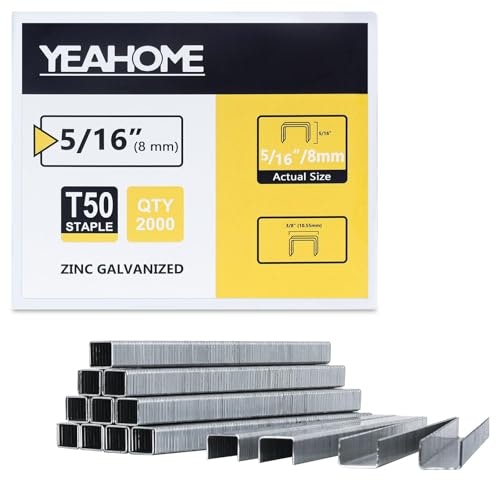 Yeahome 5/16-Inch T50 Staples 2,000-Count: $7.22 Yeahome 5/16-Inch T50 Staples 2,000-Count: $7.22