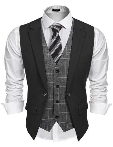 Coofandy Men's Slim Fit Plaid Dress Vest: $30.91 Coofandy Men's Slim Fit Plaid Dress Vest: $30.91
