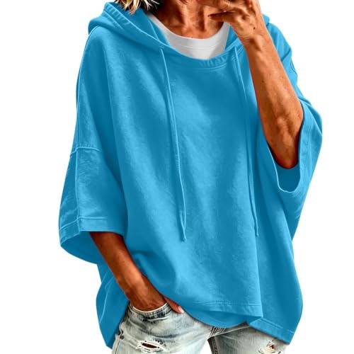 Paghcb Women's 3/4 Batwing Sleeve Lightweight Hooded Pullover: $10.99 Paghcb Women's 3/4 Batwing Sleeve Lightweight Hooded Pullover: $10.99