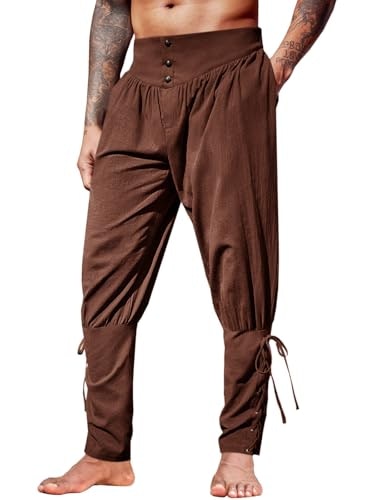 Runcati Men's Medieval Renaissance Viking Linen Trousers: $19.99 Runcati Men's Medieval Renaissance Viking Linen Trousers: $19.99