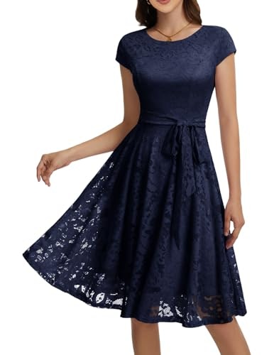 Muadress Floral Lace Cap Sleeve Cocktail Dress: $37.64 Muadress Floral Lace Cap Sleeve Cocktail Dress: $37.64