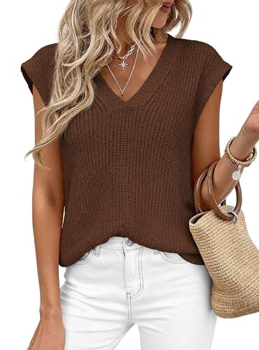 Prettygarden Women's Cap Sleeve Sweater Vest: $27.44 Prettygarden Women's Cap Sleeve Sweater Vest: $27.44