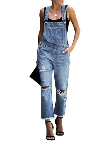 Luvamia Women's Distressed Denim Bib Overalls: $38.75 Luvamia Women's Distressed Denim Bib Overalls: $38.75