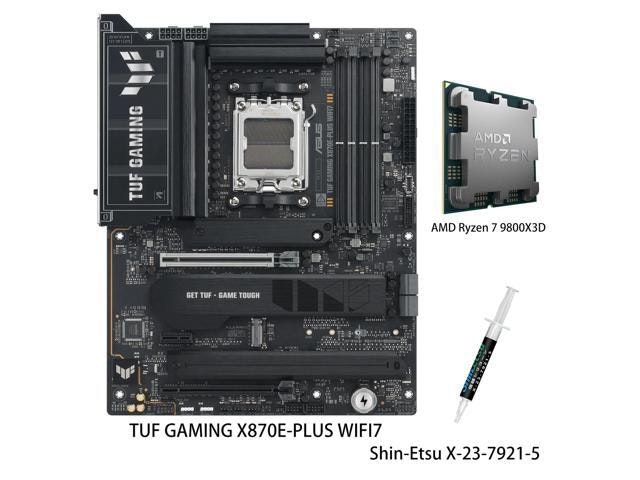 Asus TUF Gaming X870E-Plus WiFi 7 Motherboard and AMD Ryzen 7 9800X3D CPU Combo: $1,219.99 Asus TUF Gaming X870E-Plus WiFi 7 Motherboard and AMD Ryzen 7 9800X3D CPU Combo: $1,219.99