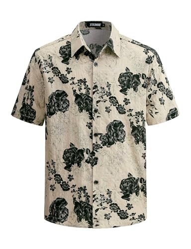 Tixmie Men's Floral Hawaiian Short-Sleeve Button-Down Shirt: $16.99 Tixmie Men's Floral Hawaiian Short-Sleeve Button-Down Shirt: $16.99