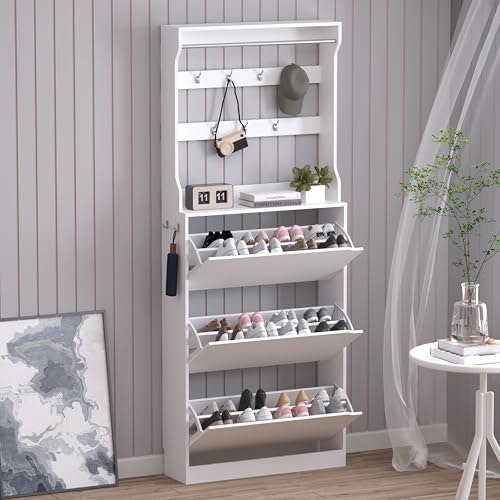 Bornoon Shoe Cabinet and Coat Rack Hall Tree: $127.48 Bornoon Shoe Cabinet and Coat Rack Hall Tree: $127.48