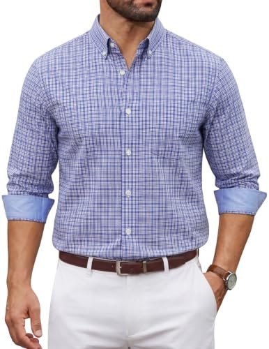 Coofandy Men's Long Sleeve Button Down Plaid Dress Shirt: $23.78 Coofandy Men's Long Sleeve Button Down Plaid Dress Shirt: $23.78