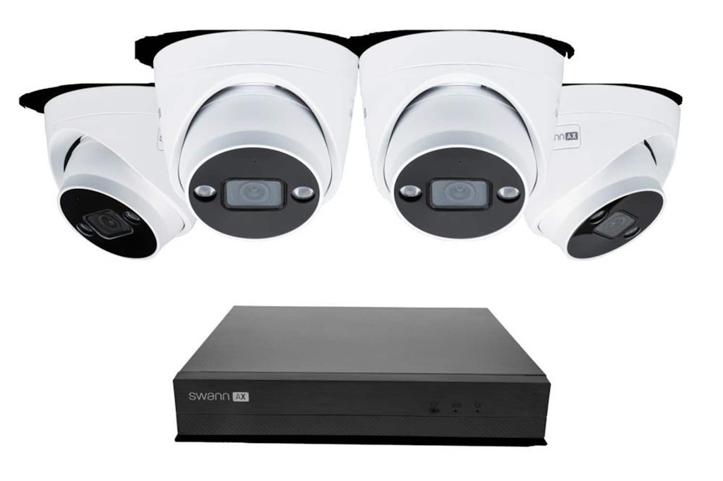 Swann AdvancedX 8-Channel 4K Wired NVR Security System with 4 Dome Cameras and 1TB HDD: $487.99