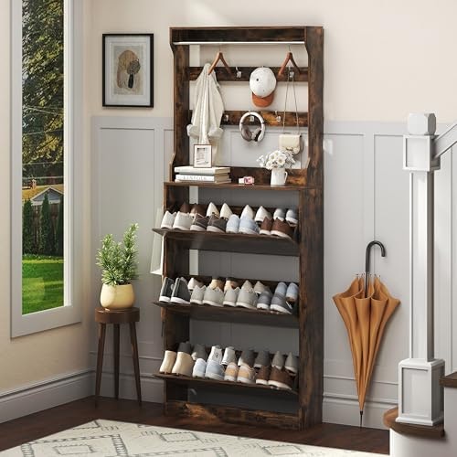 3-Drawer Shoe Cabinet and Coat Rack: $127.49