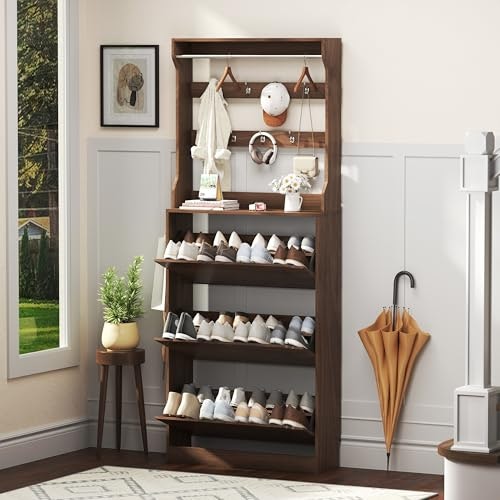 3-Drawer Shoe Cabinet with Coat Rack: $127.49 3-Drawer Shoe Cabinet with Coat Rack: $127.49