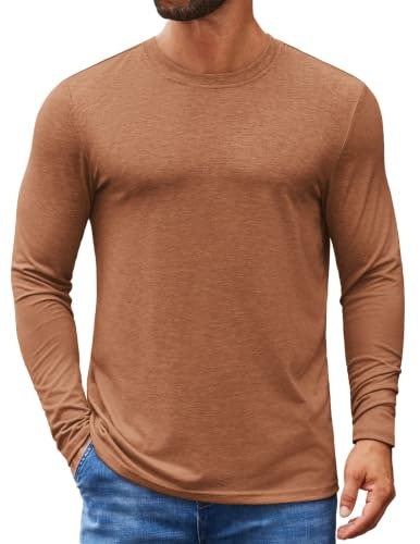 Coofandy Men's Crew Neck Long Sleeve Shirt: $12.98