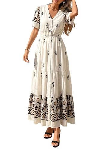 Prettygarden Women's Short Sleeve Boho Maxi Dress: $39.99 Prettygarden Women's Short Sleeve Boho Maxi Dress: $39.99