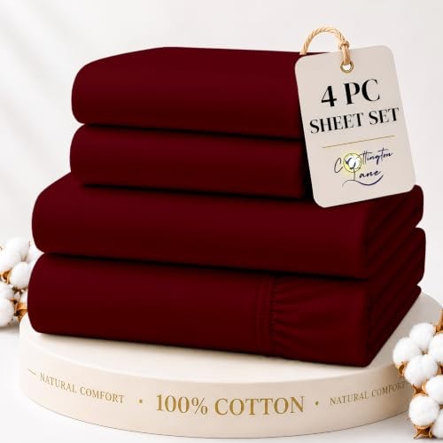 Cottington Lane 4-Piece Full Cotton Sheet Set: $33.99 Cottington Lane 4-Piece Full Cotton Sheet Set: $33.99