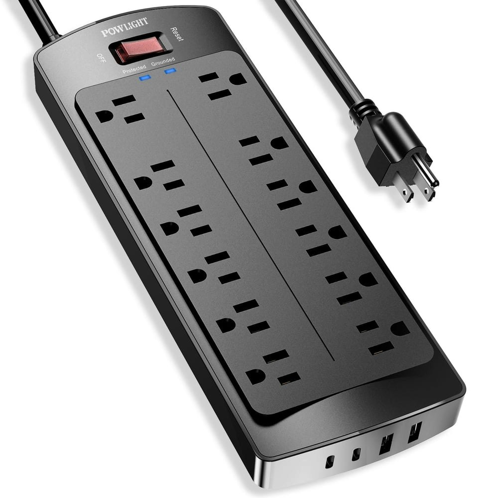 12-Outlet 2,700J Surge Protector Power Strip with 4 USB Ports and 6-Foot Cord: $17.98 12-Outlet 2,700J Surge Protector Power Strip with 4 USB Ports and 6-Foot Cord: $17.98