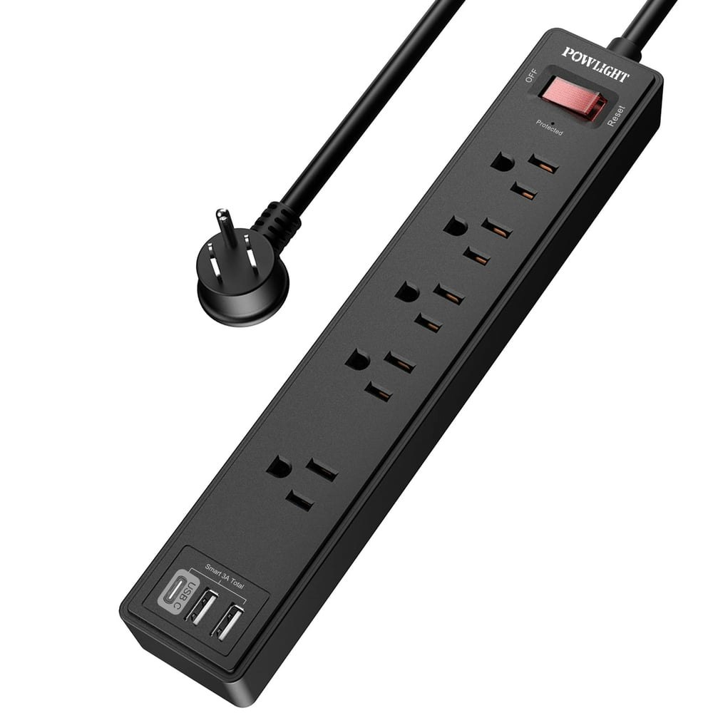 5-Outlet 3-USB Surge Protector Power Strip: $9.99 5-Outlet 3-USB Surge Protector Power Strip: $9.99