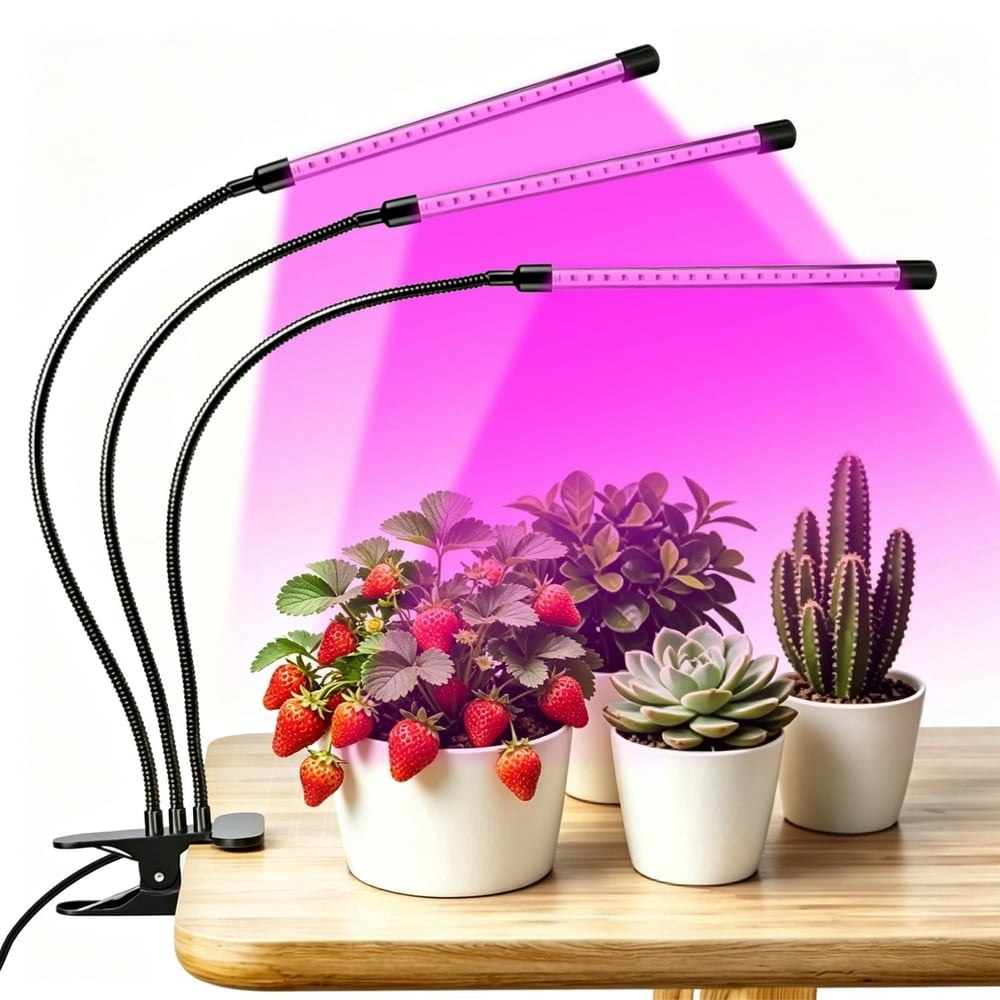 Grow Lights for Indoor Plants 3-Head Clip-On Full Spectrum LED Lamp: $18.99