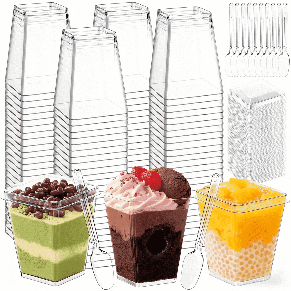5-Ounce Dessert Cups with Lids and Spoons 150-Pack: $14.79