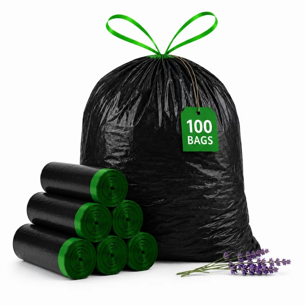8-Gallon Lavender Scented Trash Bags 100-Count: $15.29