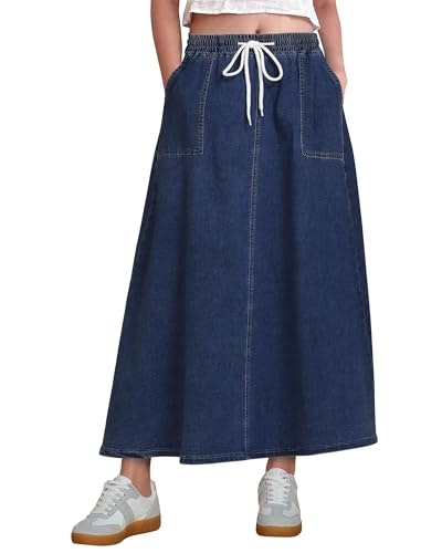 Luvamia Women's Elastic Waist Denim Maxi Skirt: $28.89 Luvamia Women's Elastic Waist Denim Maxi Skirt: $28.89