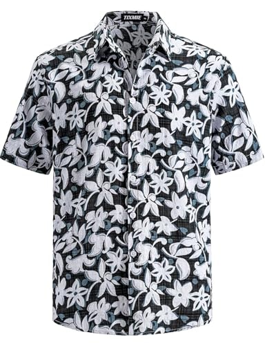 Tixmie Men's Floral Hawaiian Short-Sleeve Button-Down Shirt: $16.99