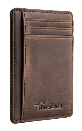 Travelambo Minimalist RFID-Blocking Leather Wallet: $8.48 Travelambo Minimalist RFID-Blocking Leather Wallet: $8.48