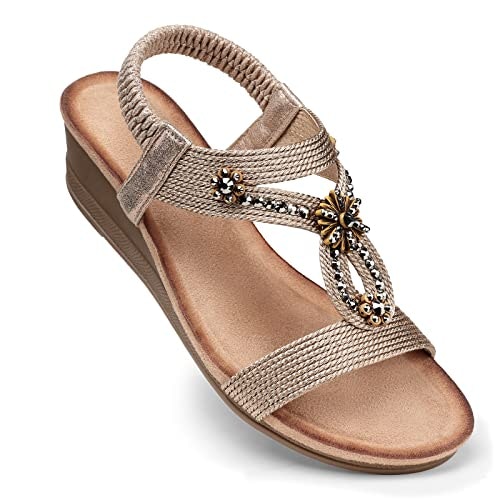 Shibever Women's Low-Heel Wedge Sandals: $19.98 Shibever Women's Low-Heel Wedge Sandals: $19.98