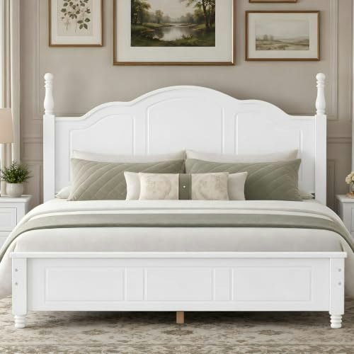 SmartEdge Queen Farmhouse Wood Platform Bed Frame: $253.29