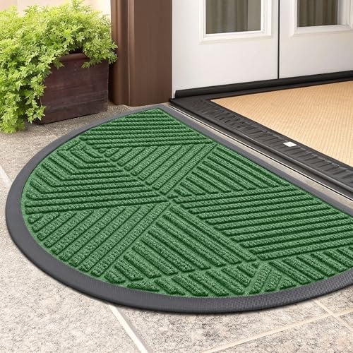 Smiry 29.5" x 17" Half Circle Rubber Door Mat: $16.98 Smiry 29.5" x 17" Half Circle Rubber Door Mat: $16.98