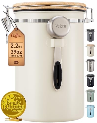 Veken 39-Ounce Stainless Steel Coffee Canister: $33.98 Veken 39-Ounce Stainless Steel Coffee Canister: $33.98