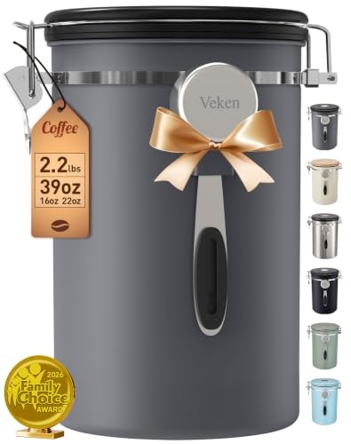 Veken 39-Ounce Stainless Steel Coffee Canister: $29.98 Veken 39-Ounce Stainless Steel Coffee Canister: $29.98