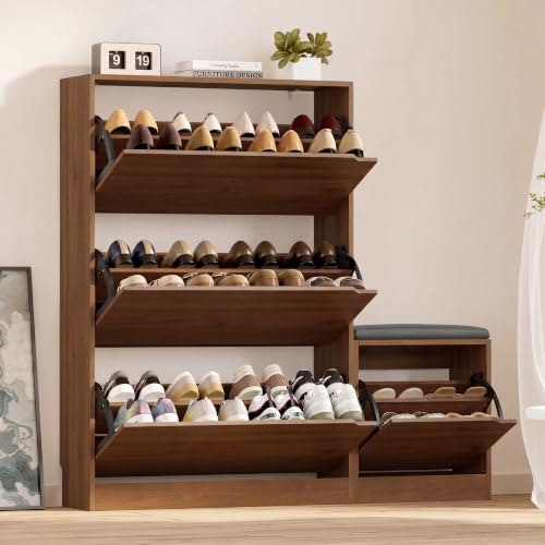 Bornoon Shoe Cabinet with Bench and 3 Flip Drawers: $127.49 Bornoon Shoe Cabinet with Bench and 3 Flip Drawers: $127.49