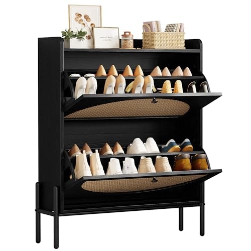 Ironck Rattan Shoe Cabinet with 2 Flip Drawers: $103.39 Ironck Rattan Shoe Cabinet with 2 Flip Drawers: $103.39