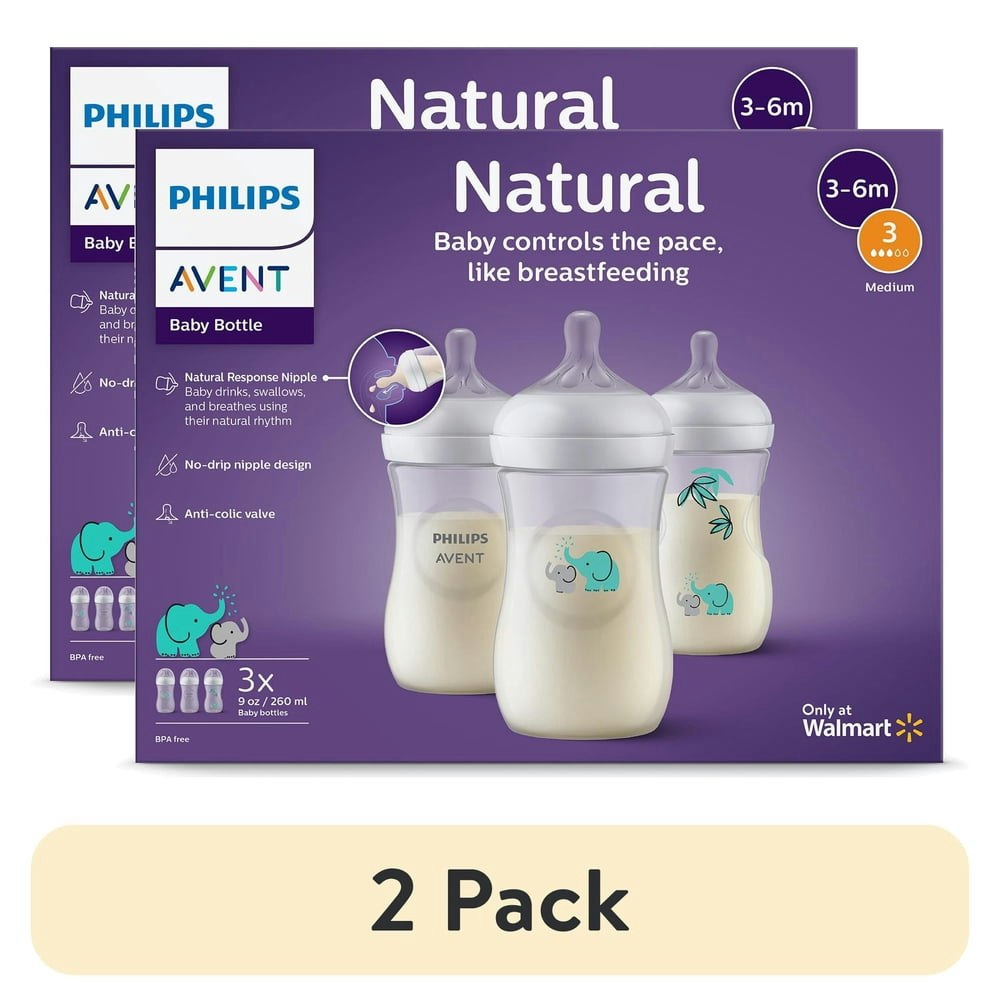 Philips Avent Natural Baby Bottle with Natural Response Nipple 9oz 6-Pack: $37.42