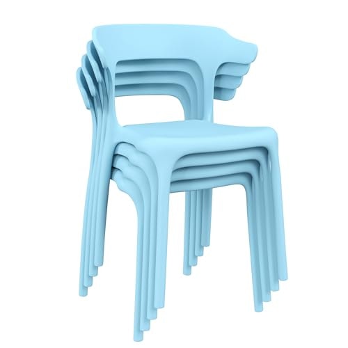 Vecelo Plastic Stacking Chairs 4-Pack: $116.99