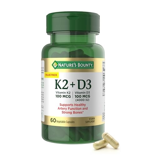 Nature’s Bounty 4,000 IU Vitamin D3 & 100mcg Vitamin K2 Supplement 60-Capsule Bottle: $13.05 Nature’s Bounty 4,000 IU Vitamin D3 & 100mcg Vitamin K2 Supplement 60-Capsule Bottle: $13.05