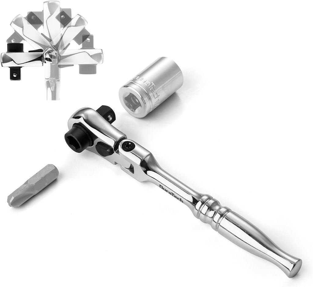 Duratech 1/4" Drive Ratchet Handle, Socket, & Bit Driver: $10