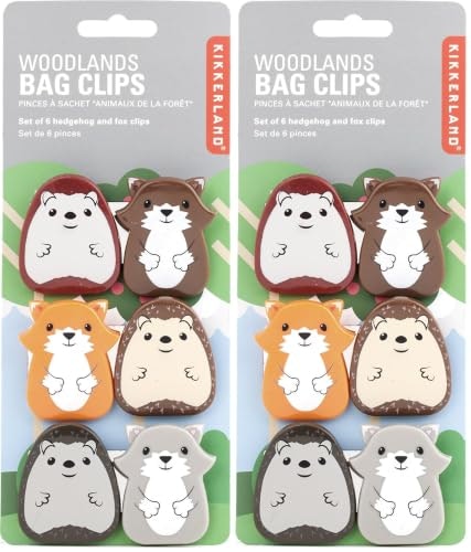 Kikkerland Woodlands Bag Clip 12-Pack: $9.99