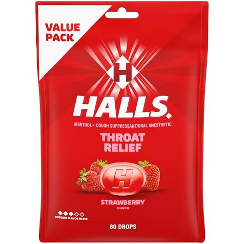 Halls Strawberry Throat Relief Cough Drops 80-Count: $4.58