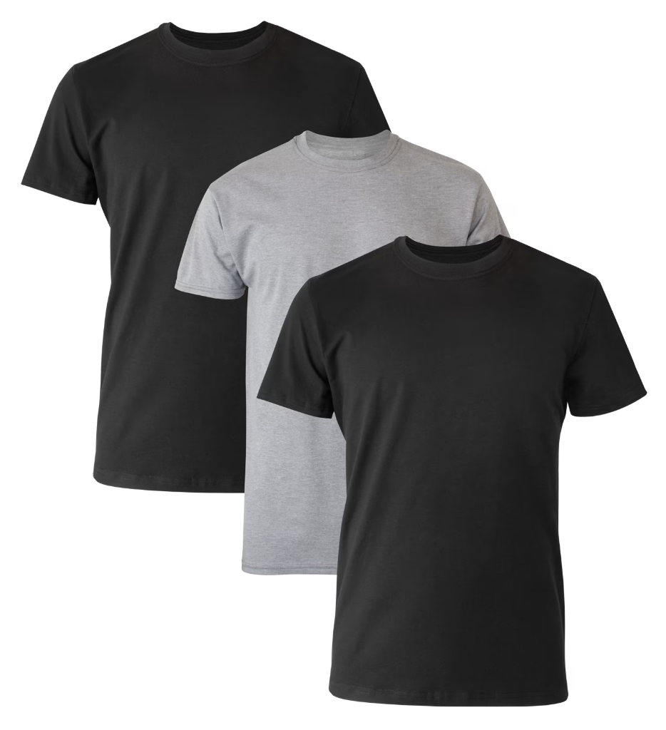 Hanes Men's Comfort Fit Ultra Soft Cotton T-Shirt Undershirt 3-Pack (L only): $6.30