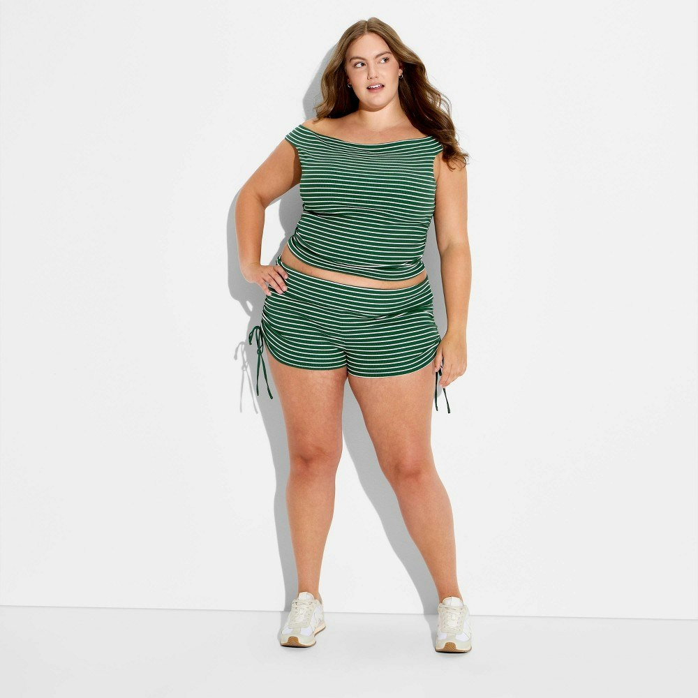 Women's Low-Rise Ruched Micro Shorts 2X: $15 Women's Low-Rise Ruched Micro Shorts 2X: $15