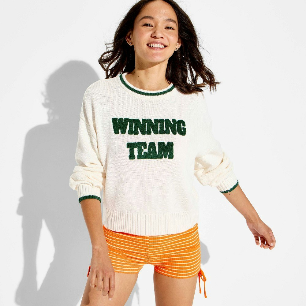 Wild Fable Women's Long Sleeve Winning Team Pullover Sweater: $35