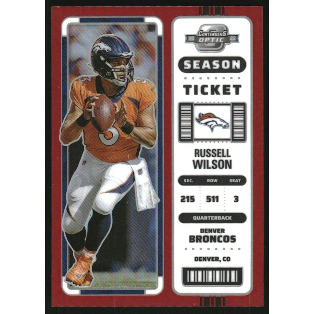 2022 Panini Contenders Optic Russell Wilson Trading Card: $10.80 2022 Panini Contenders Optic Russell Wilson Trading Card: $10.80