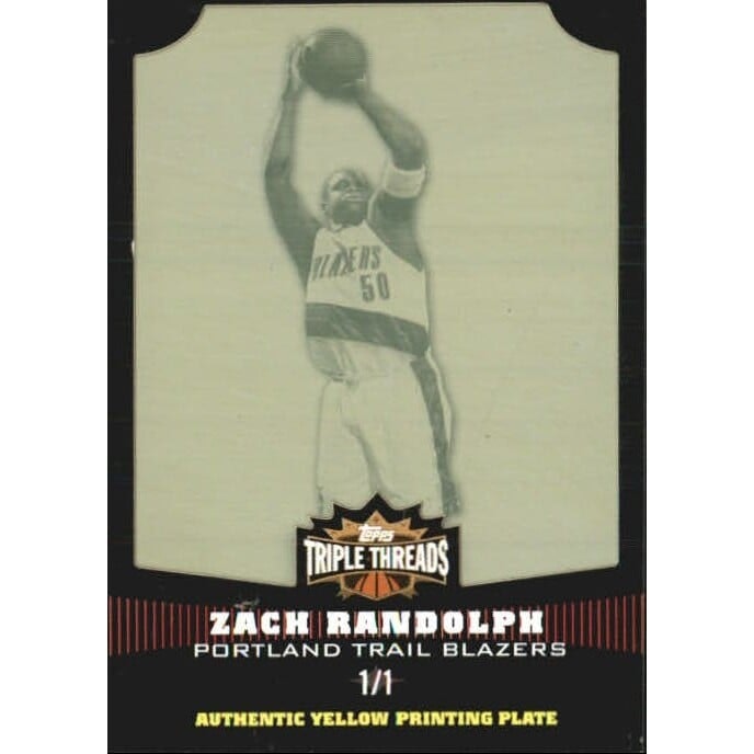2006-07 Topps Triple Threads Zach Randolph Yellow Press Plate #45: $25 2006-07 Topps Triple Threads Zach Randolph Yellow Press Plate #45: $25