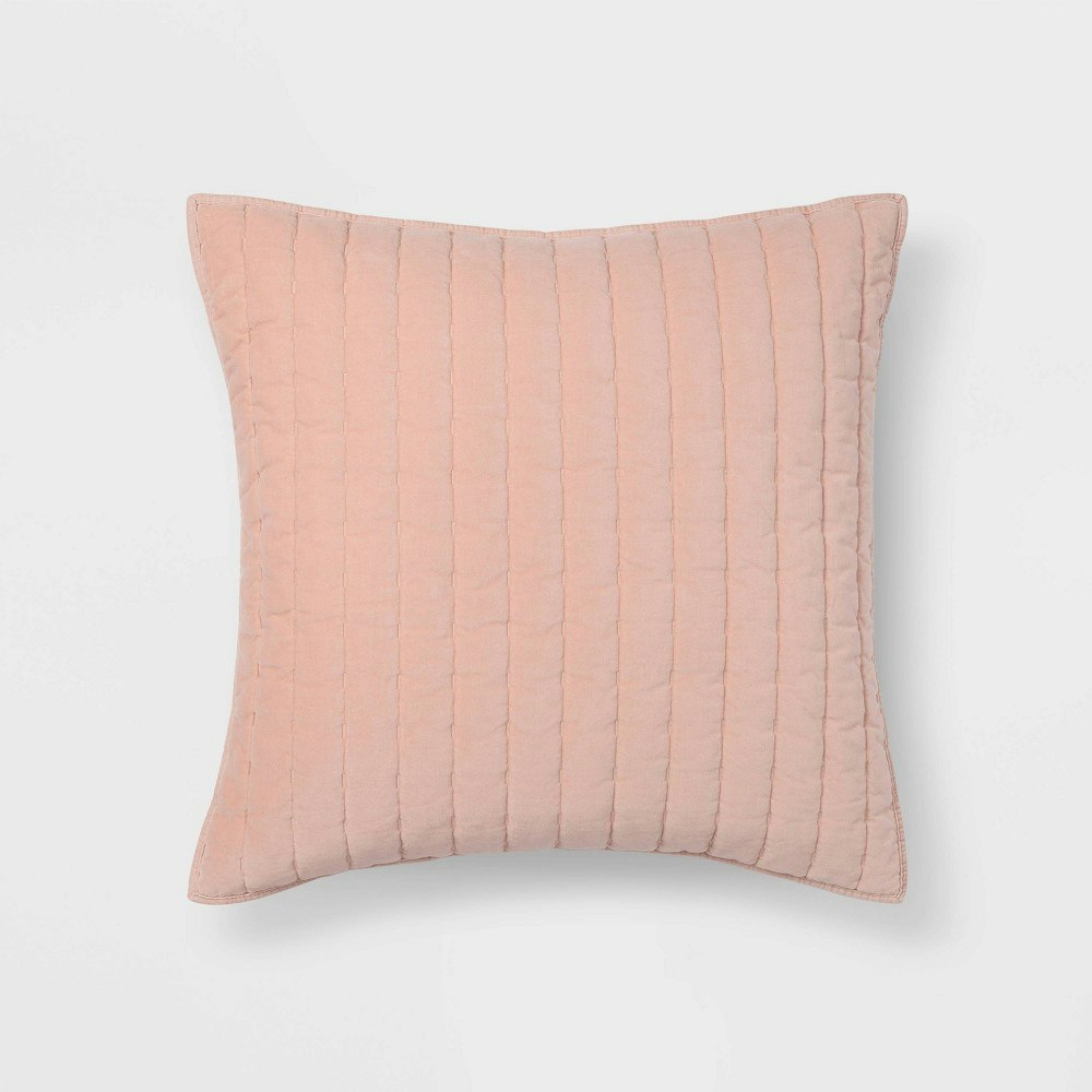 Threshold Euro Channel Stitch Velvet Quilt Sham: $40