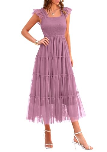 Prettygarden Women's Smocked Tulle Midi Dress: $47.99 Prettygarden Women's Smocked Tulle Midi Dress: $47.99